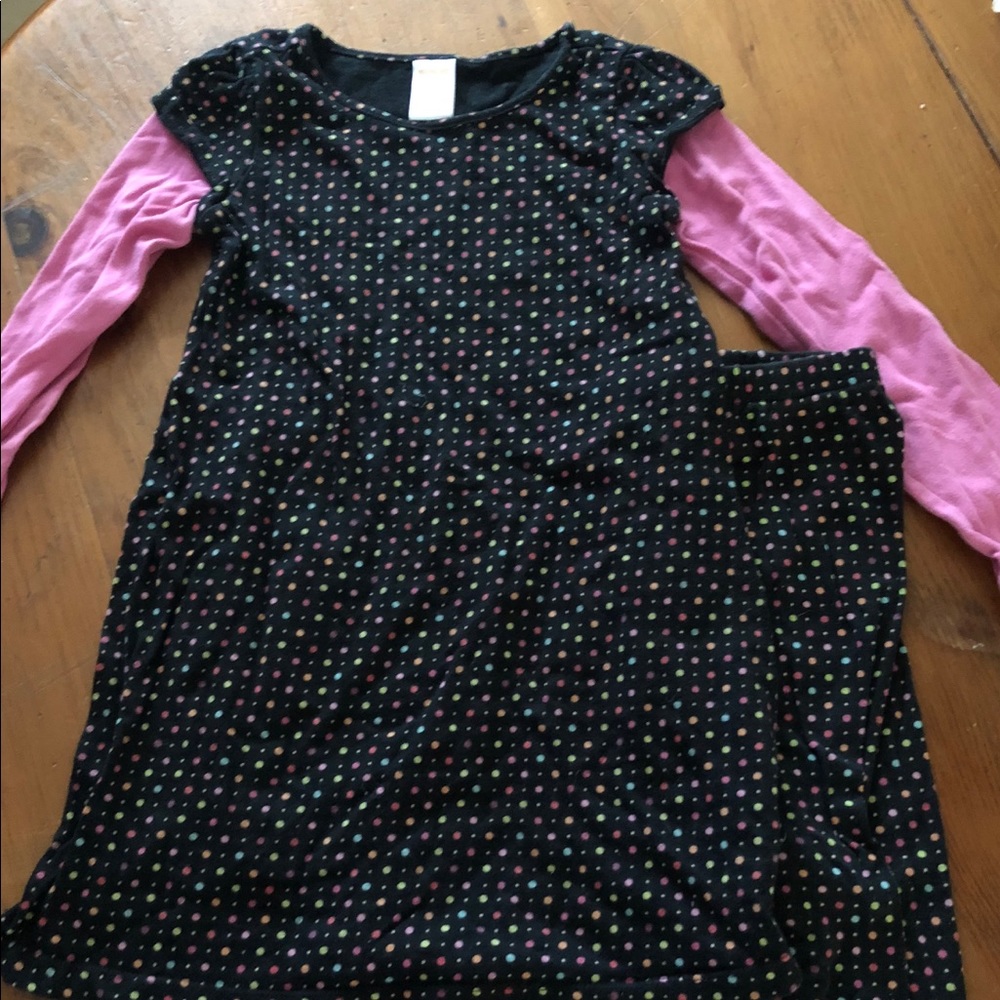 Knit girls dress with leggings
